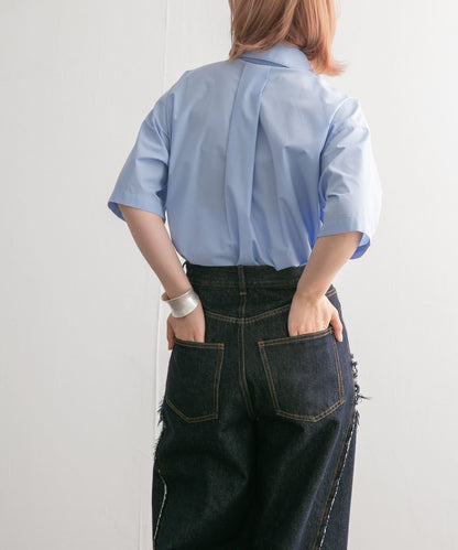 泰式套裝繭型長款襯衫