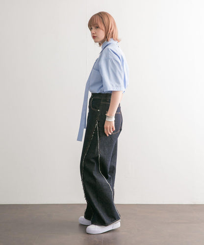 泰式套裝繭型長款襯衫