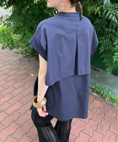 後層疊無袖襯衫