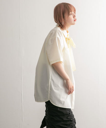 泰式套裝繭型長款襯衫