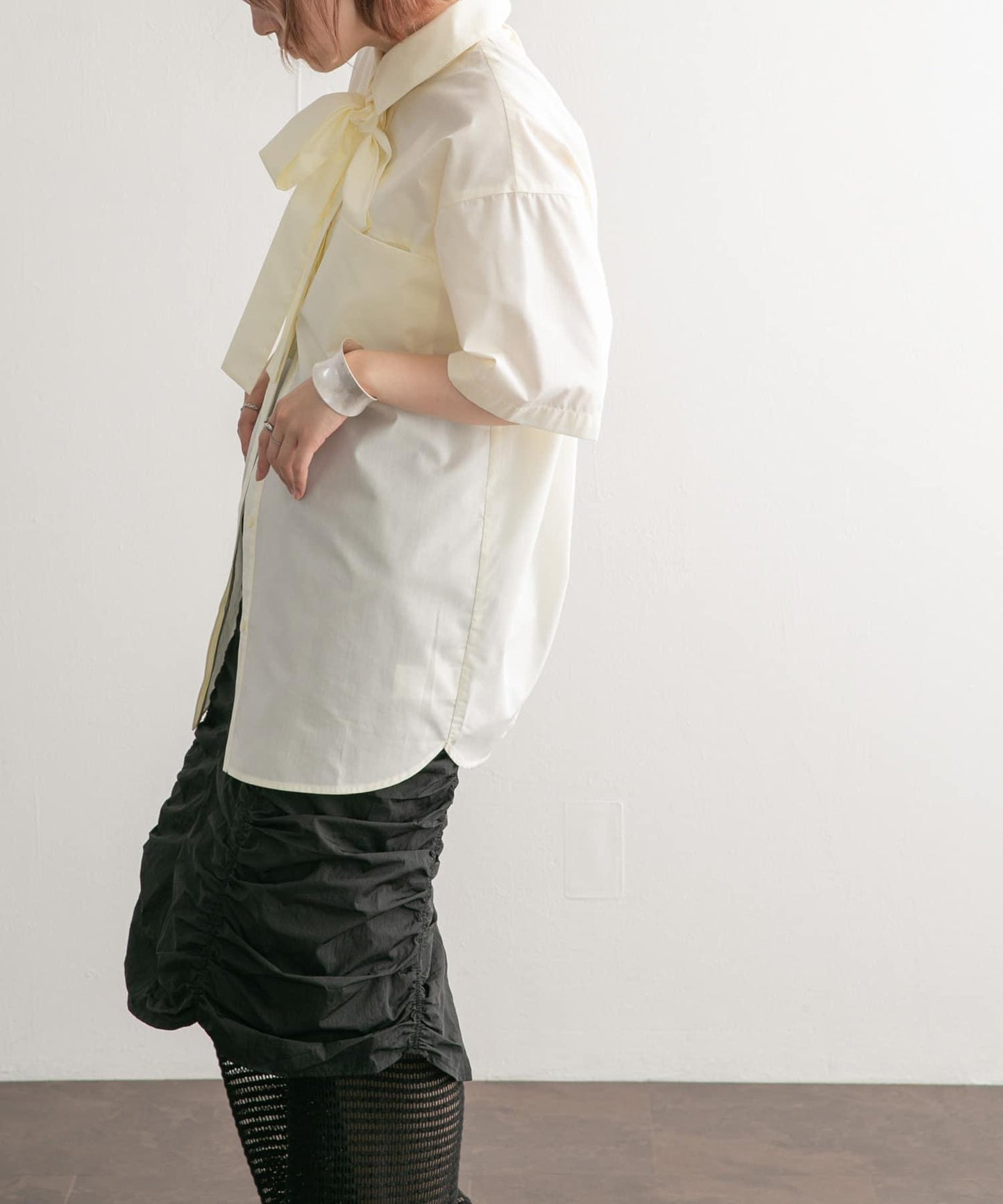 泰式套裝繭型長款襯衫