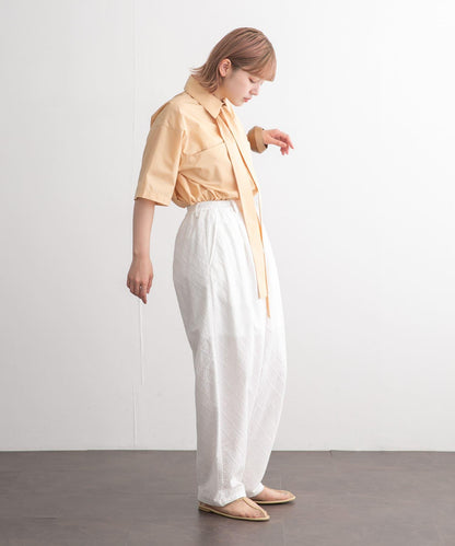 泰式套裝繭型長款襯衫