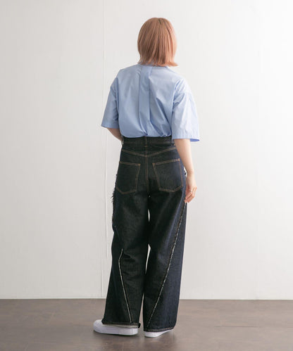 泰式套裝繭型長款襯衫