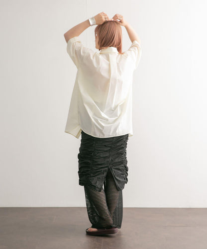 泰式套裝繭型長款襯衫