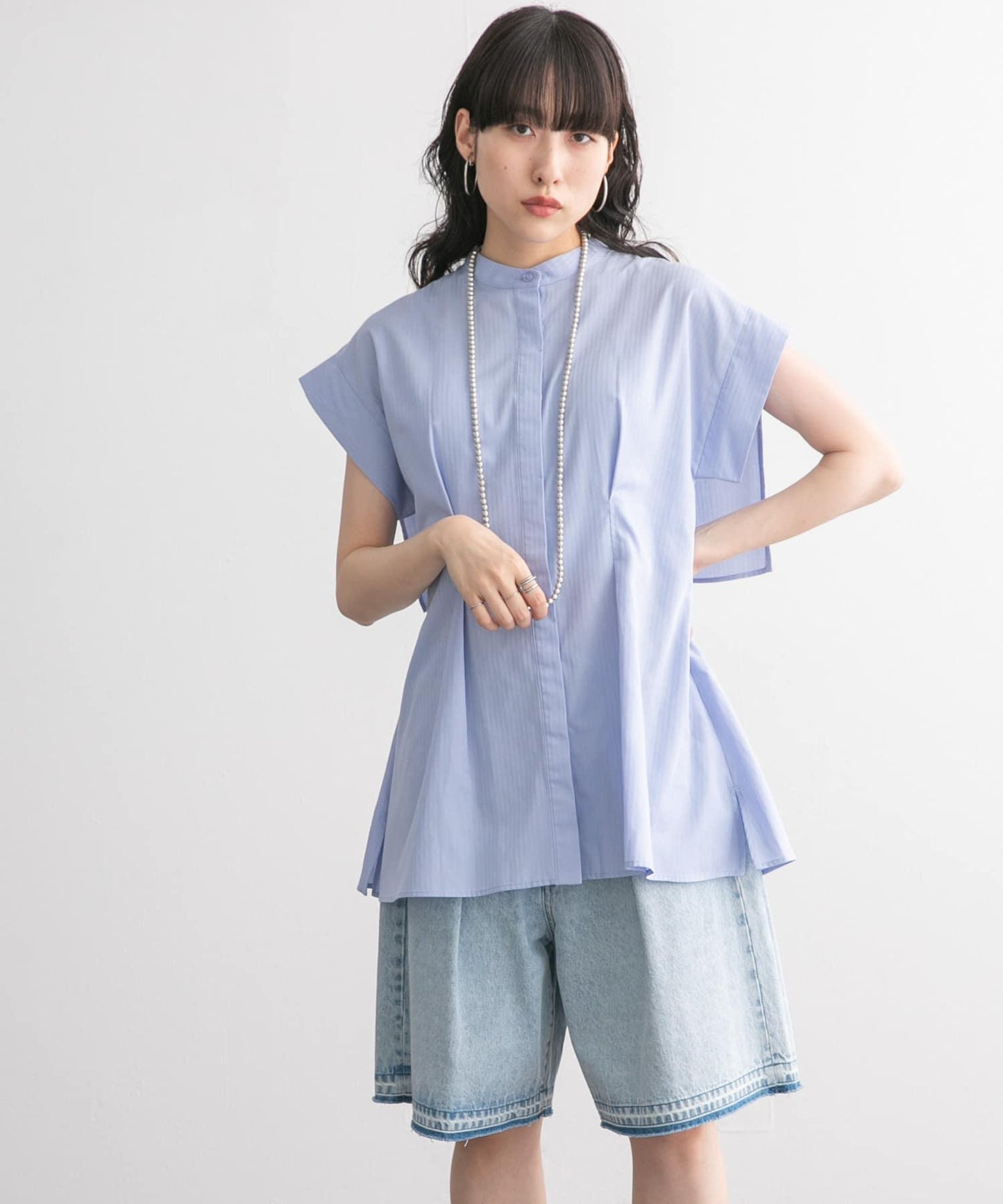 後層疊無袖襯衫