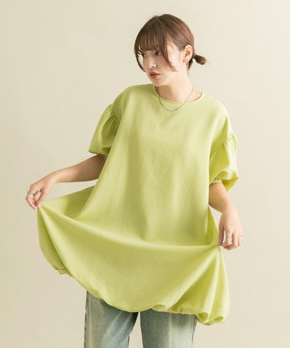 泡泡袖迷你連衣裙