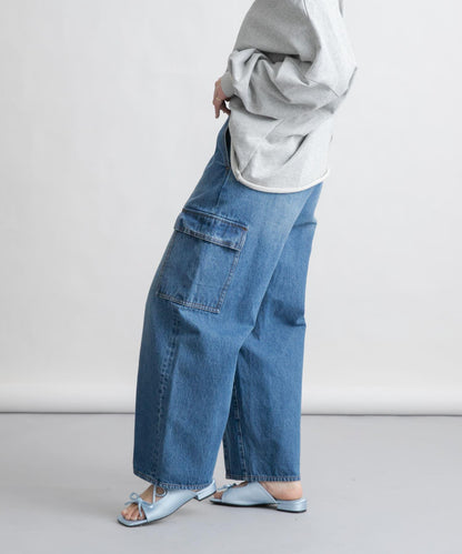 弧形工裝牛仔褲