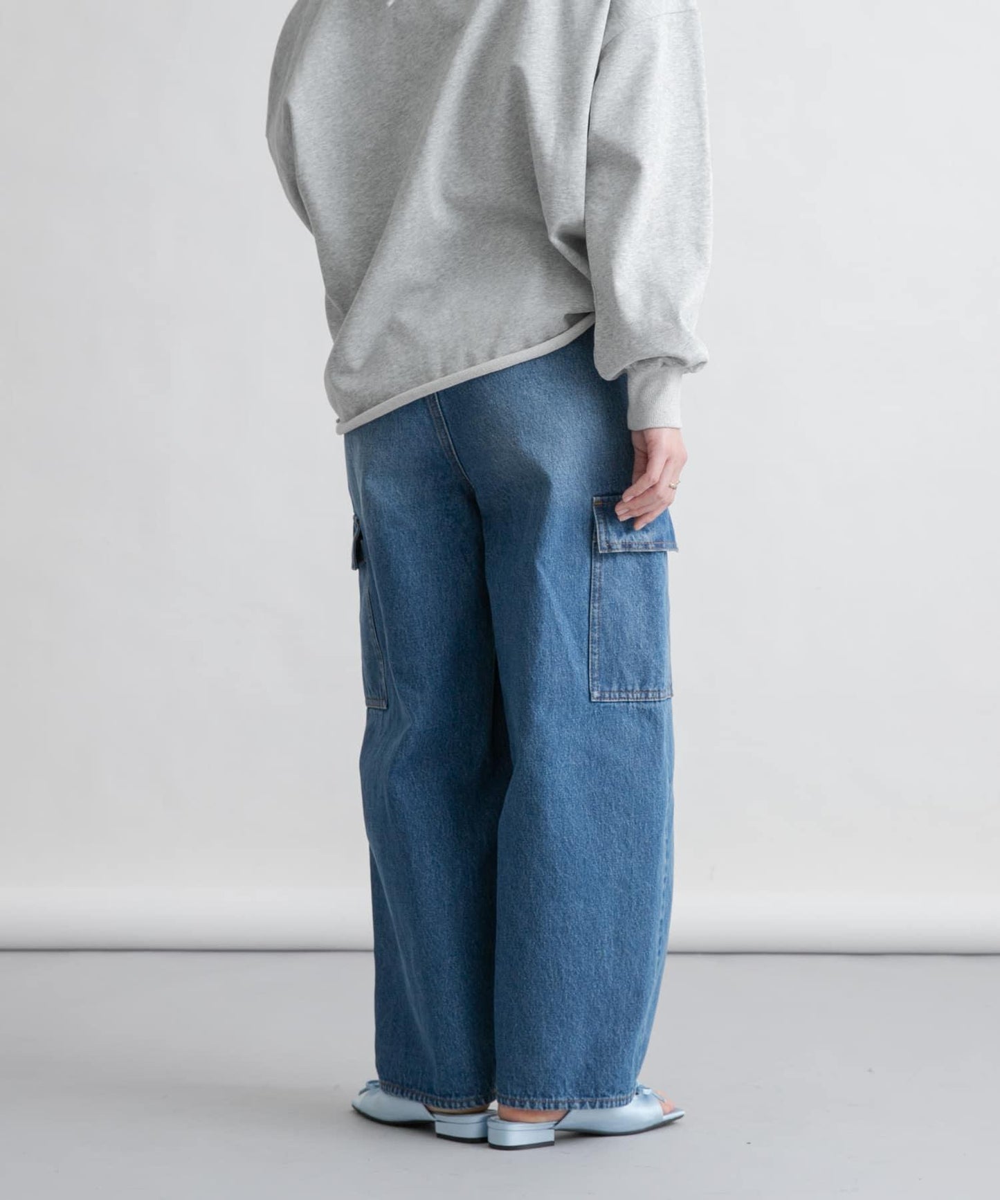 弧形工裝牛仔褲