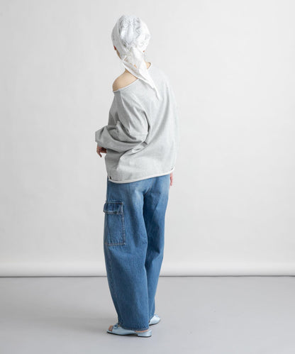 弧形工裝牛仔褲