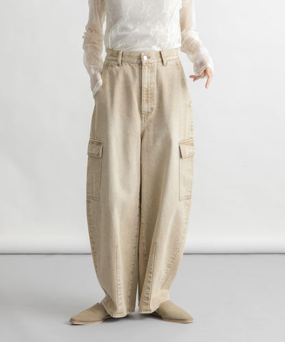 弧形工裝牛仔褲