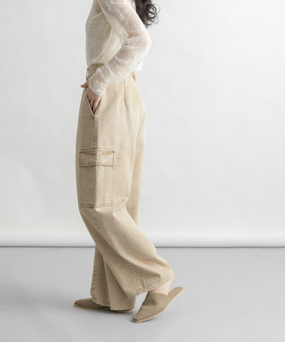 弧形工裝牛仔褲