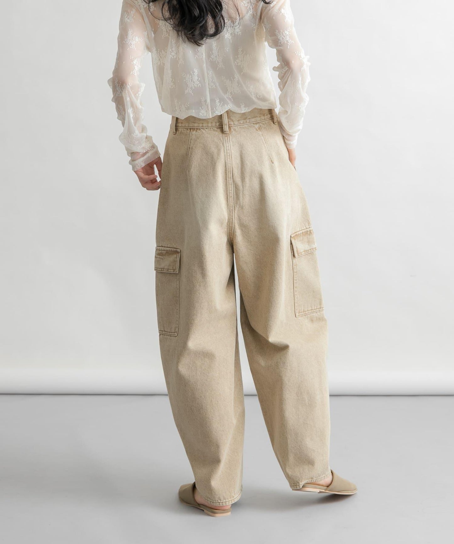 弧形工裝牛仔褲