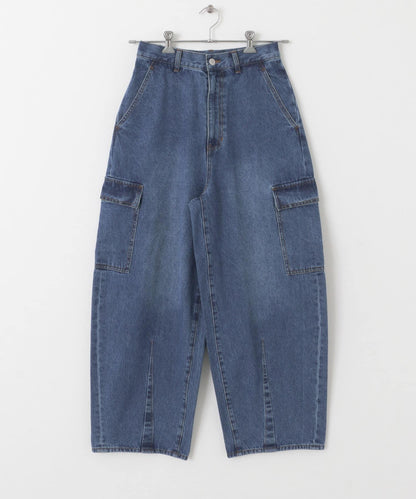 弧形工裝牛仔褲