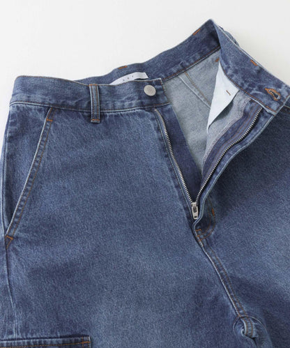 弧形工裝牛仔褲