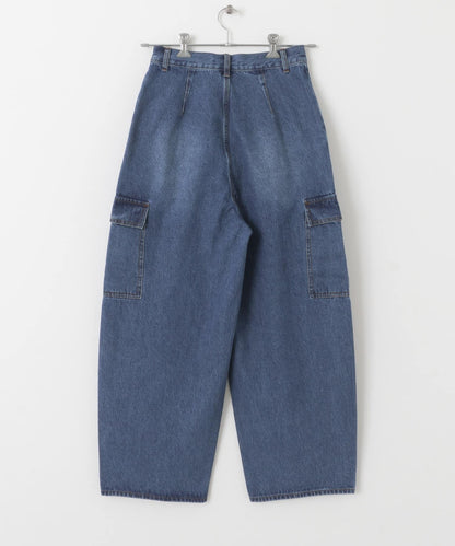 弧形工裝牛仔褲