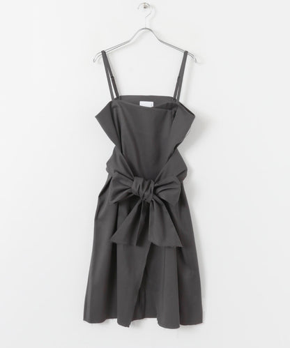 2WAY裹身吊帶連衣裙∴