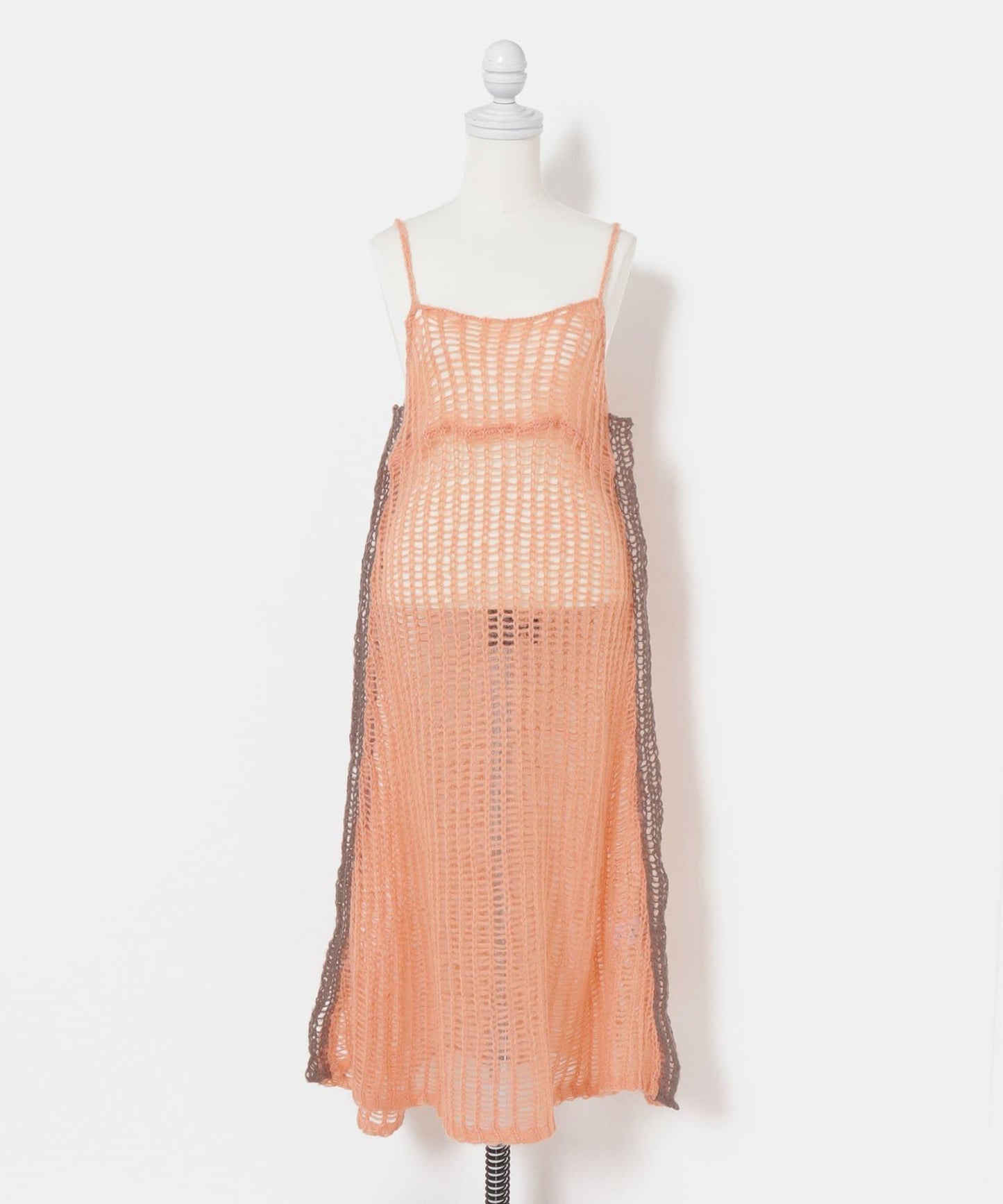 透視馬海毛吊帶連衣裙