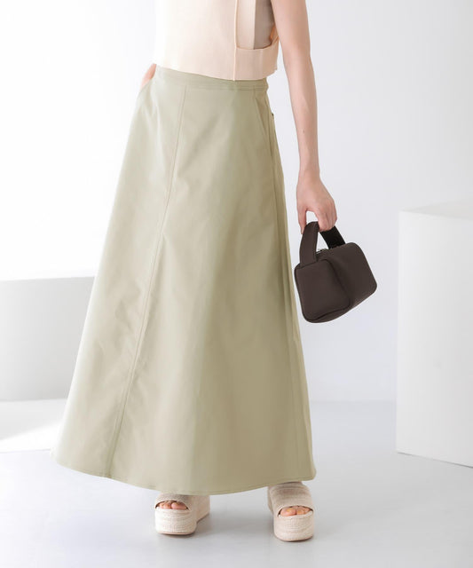 斜紋長款喇叭裙