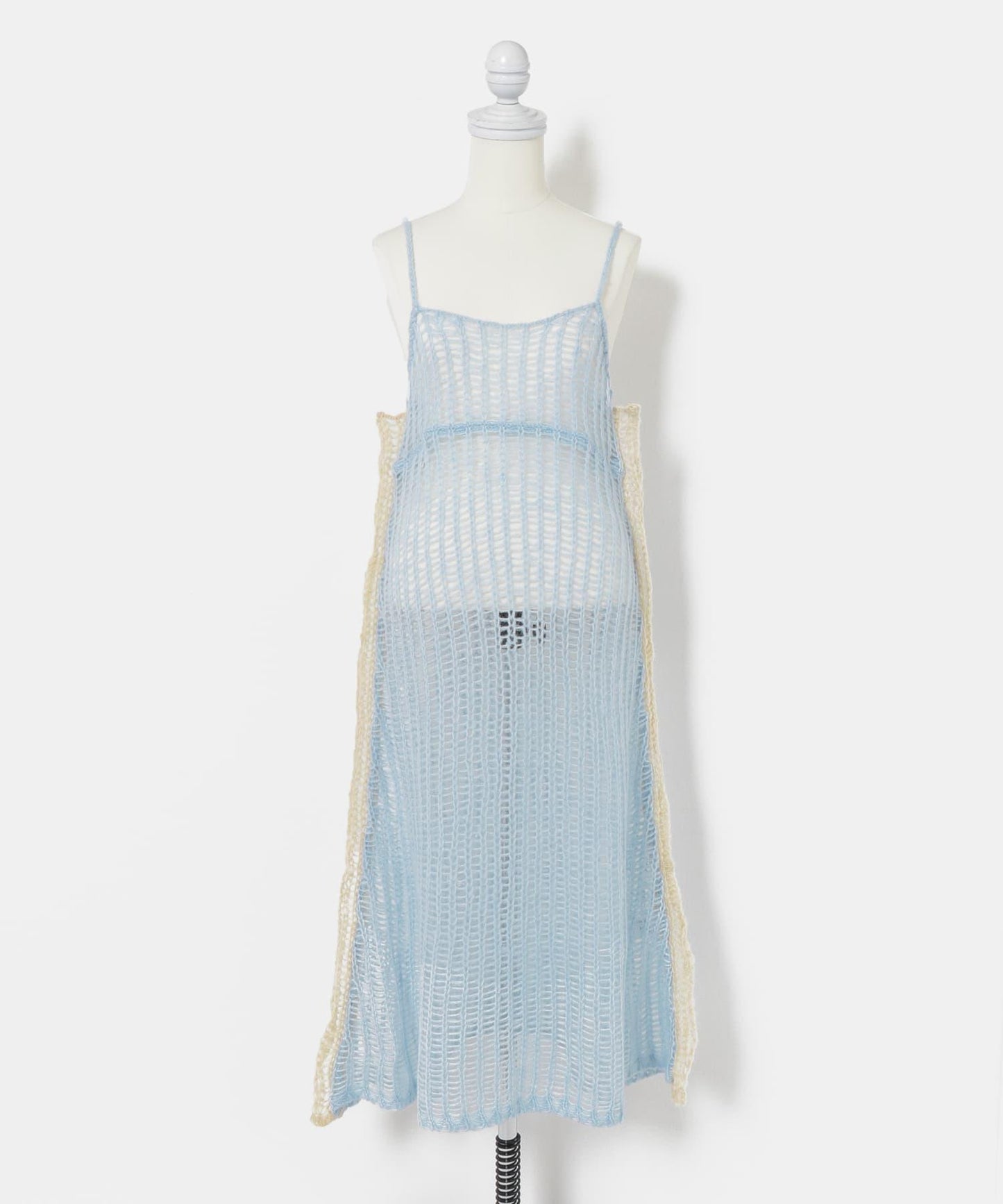 透視馬海毛吊帶連衣裙