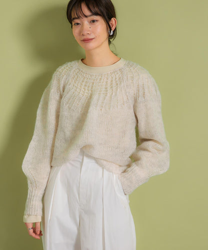 網紗拼接針織衫