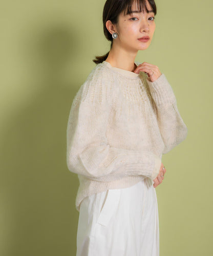 網紗拼接針織衫