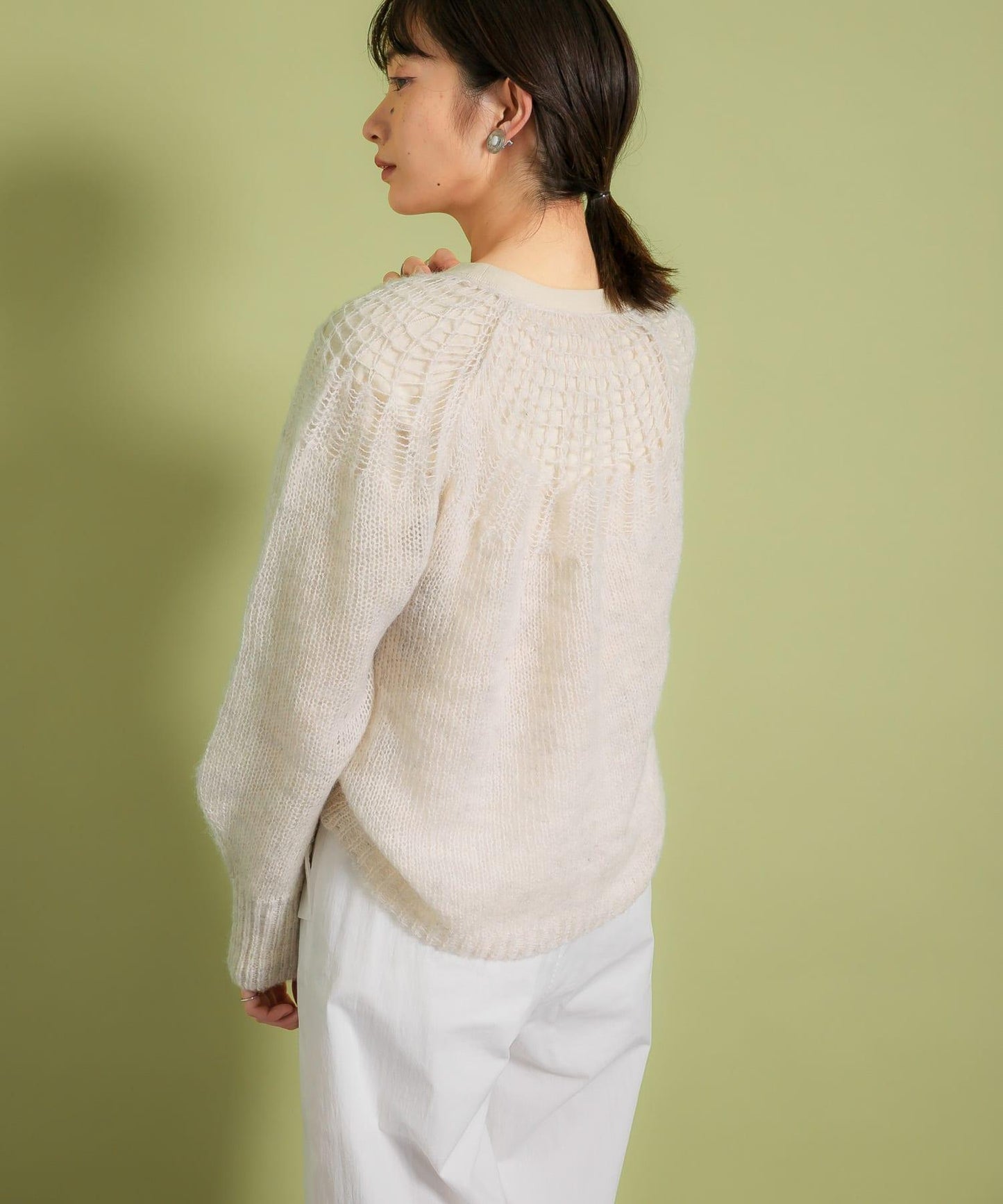 網紗拼接針織衫