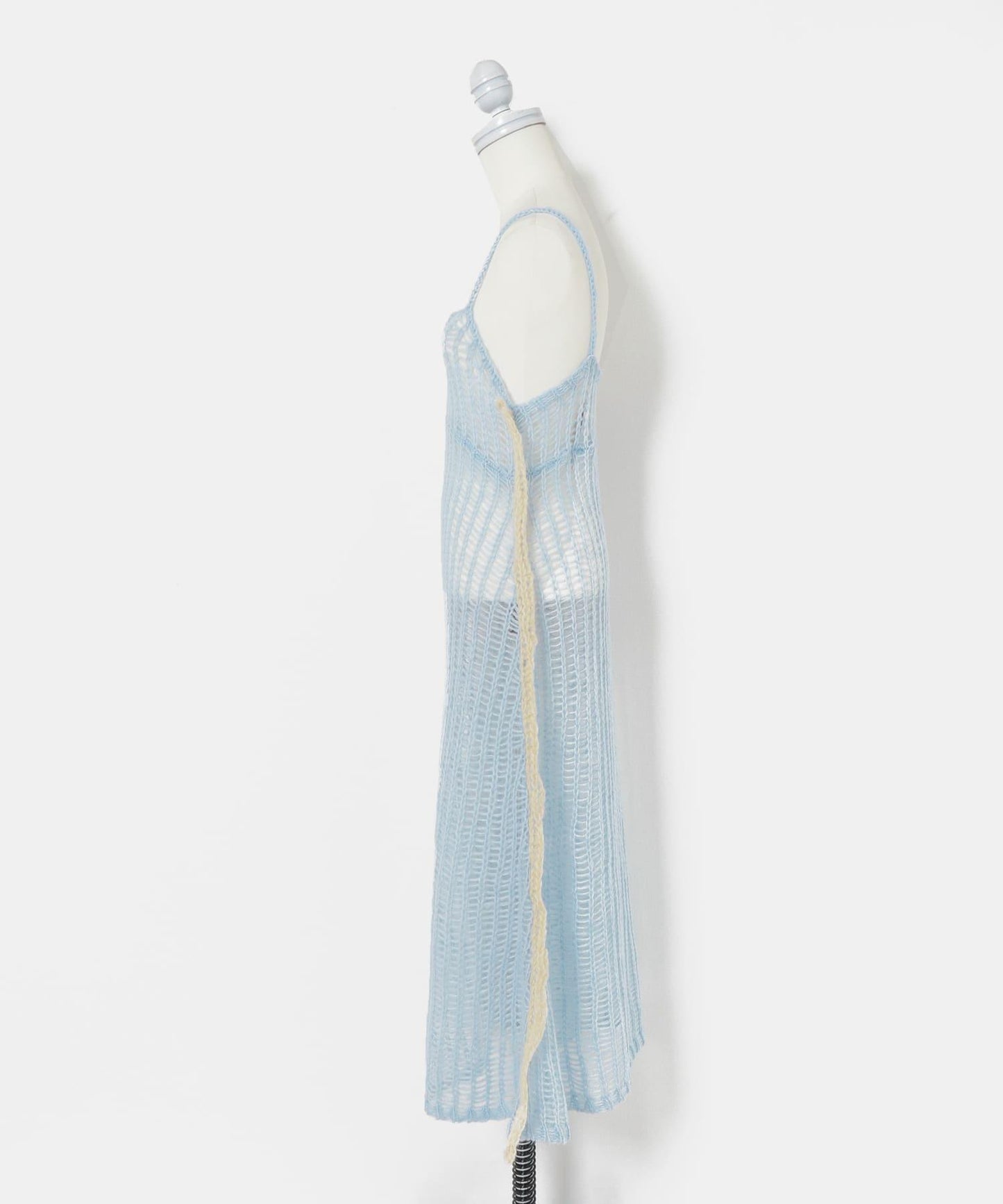 透視馬海毛吊帶連衣裙