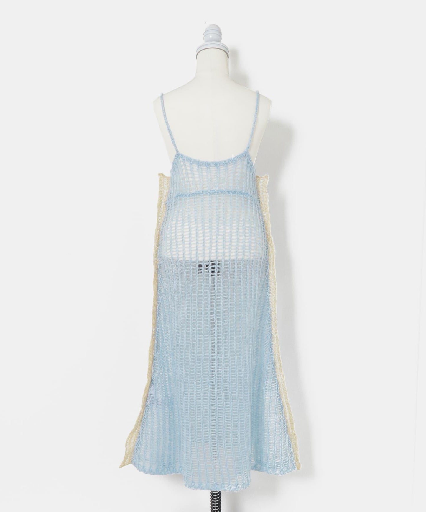 透視馬海毛吊帶連衣裙