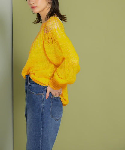 網紗拼接針織衫