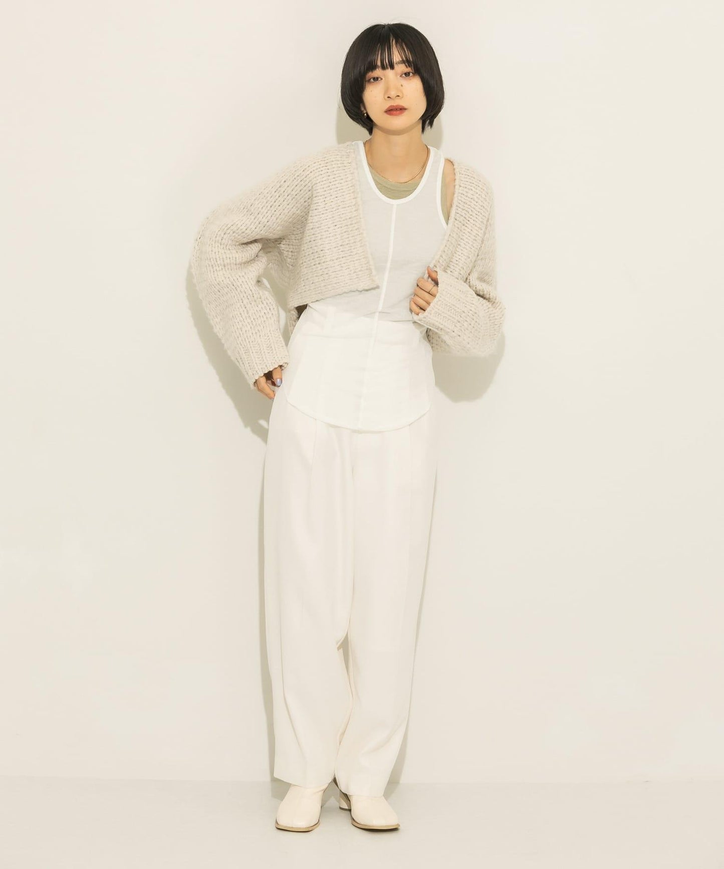 亞麻風無袖背心