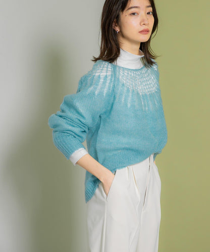 網紗拼接針織衫