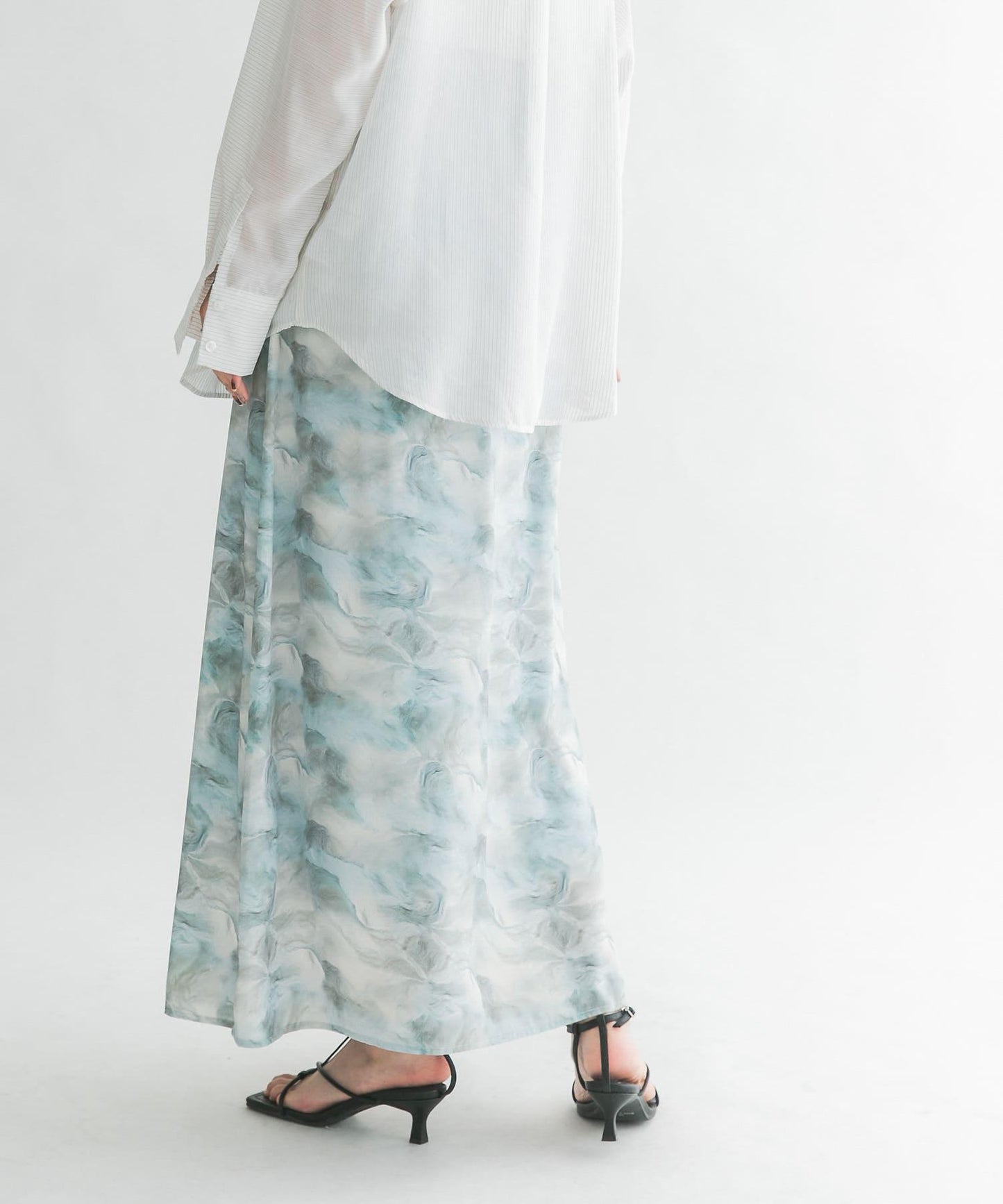 微妙印花長款半身裙