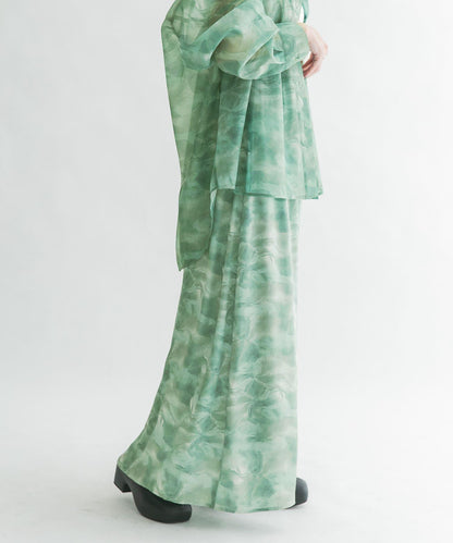 微妙印花長款半身裙