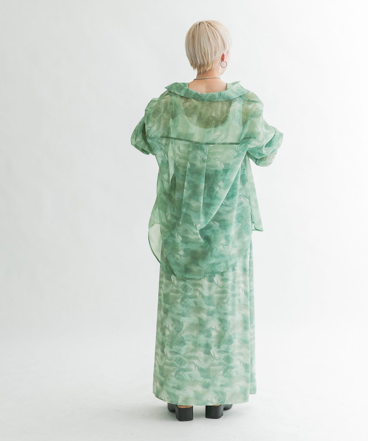 微妙印花長款半身裙