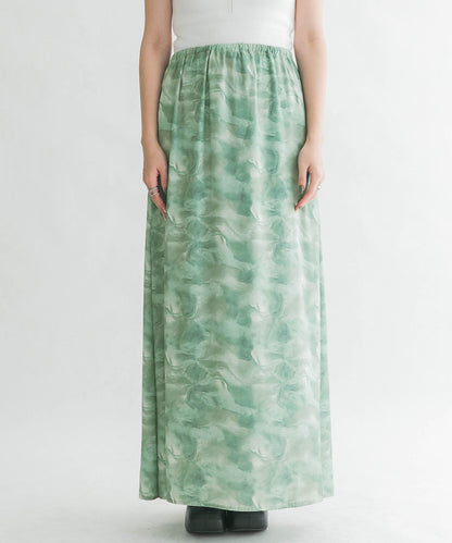 微妙印花長款半身裙