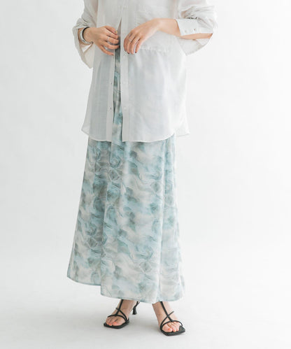 微妙印花長款半身裙