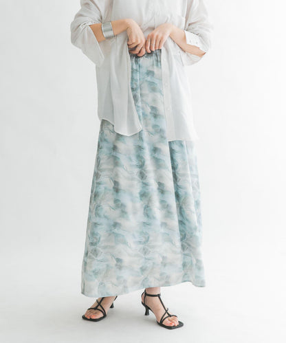 微妙印花長款半身裙