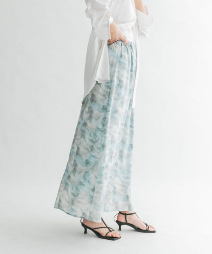 微妙印花長款半身裙