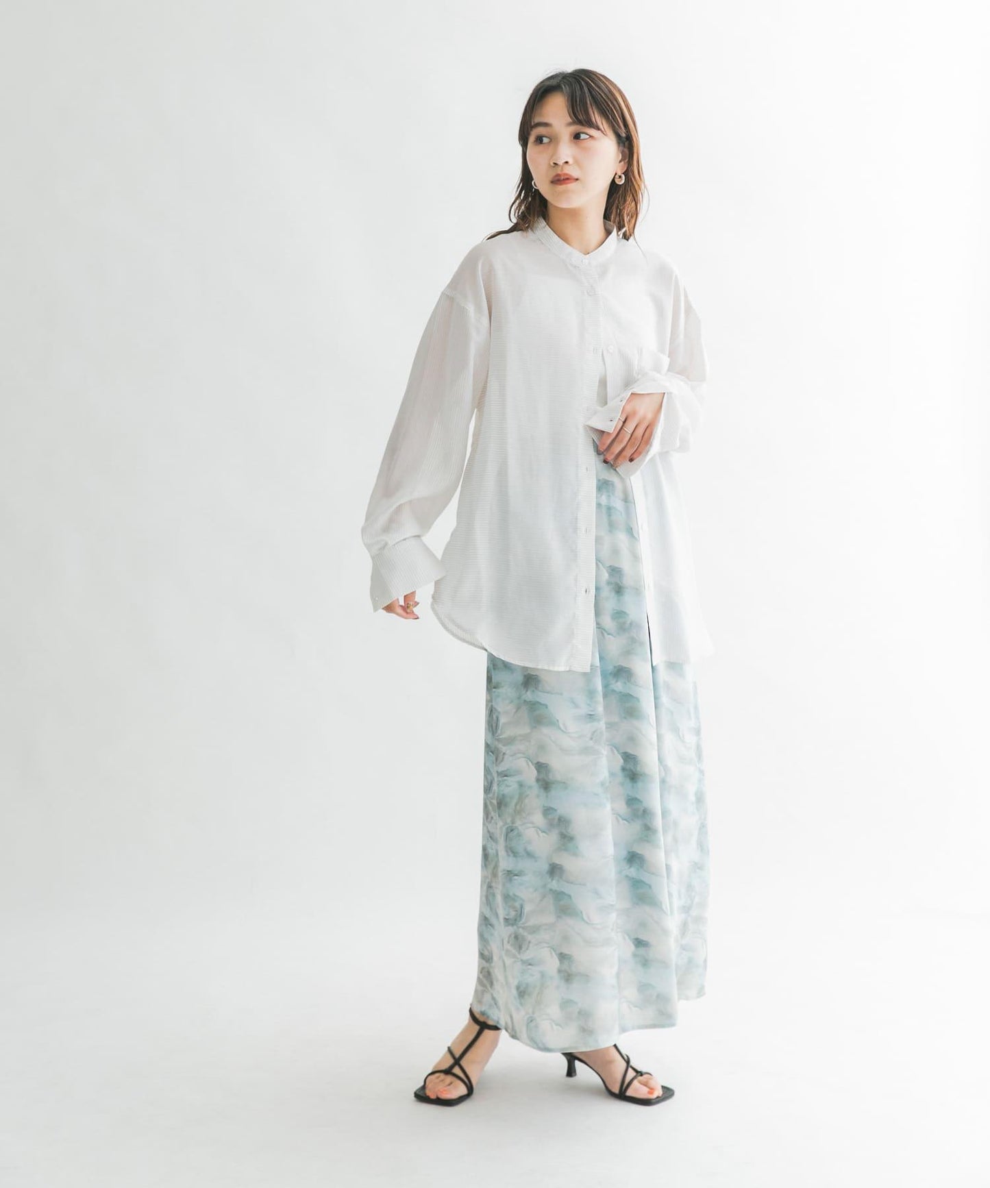 微妙印花長款半身裙