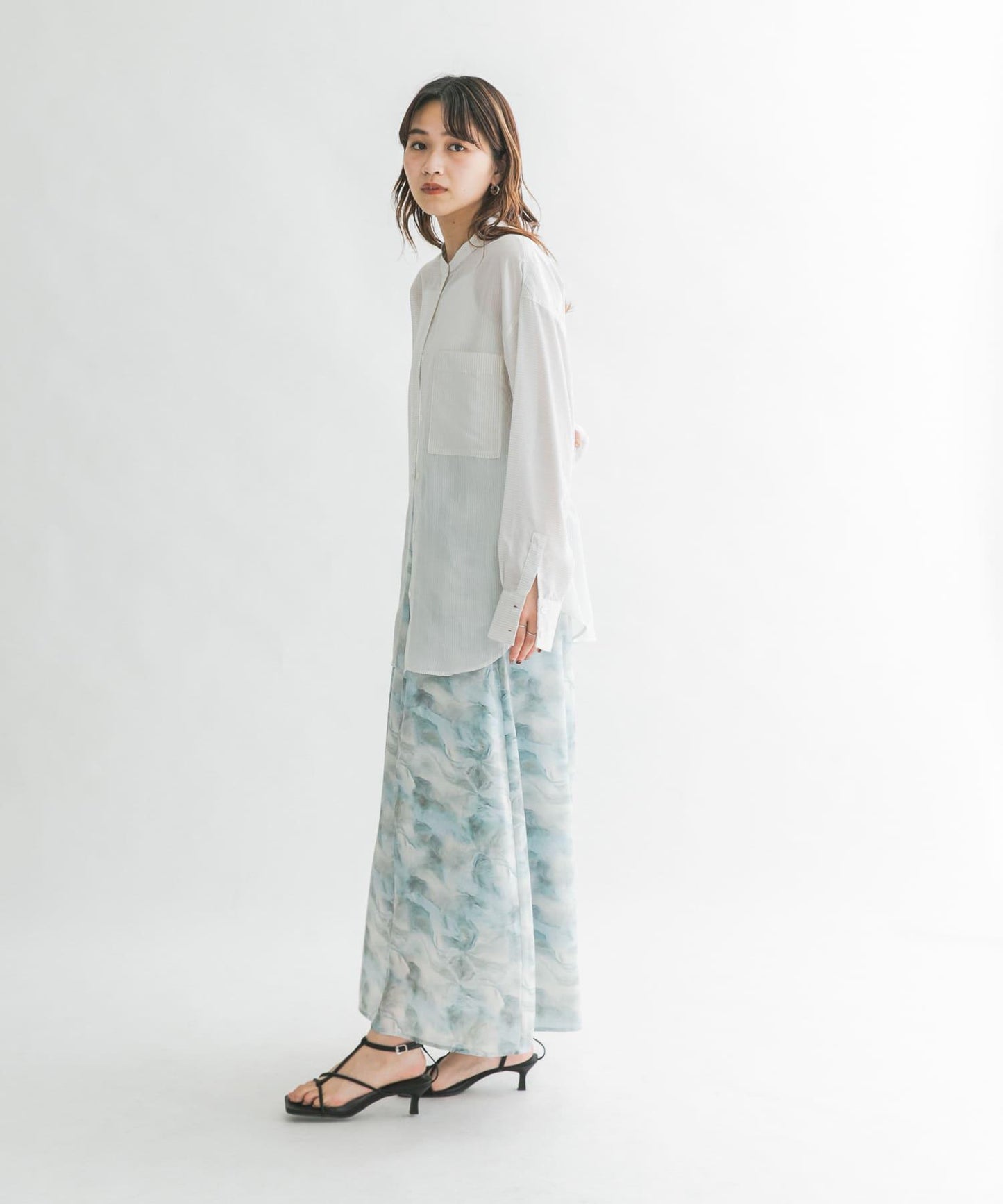 微妙印花長款半身裙