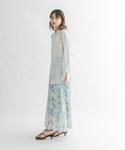 微妙印花長款半身裙