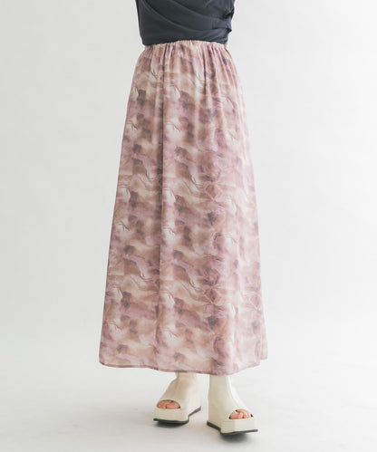 微妙印花長款半身裙