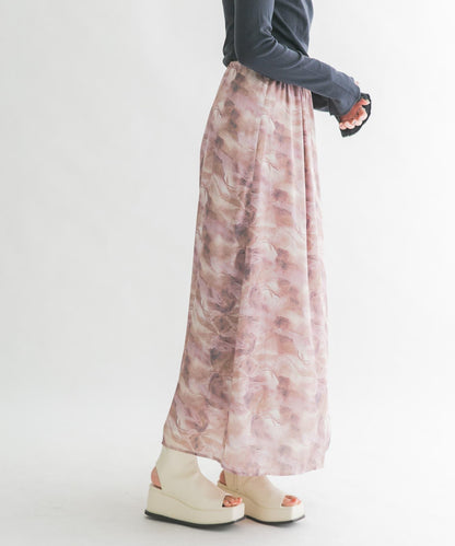 微妙印花長款半身裙