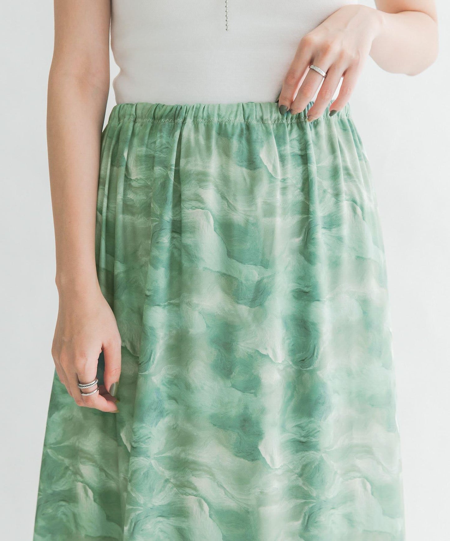 微妙印花長款半身裙