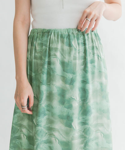 微妙印花長款半身裙