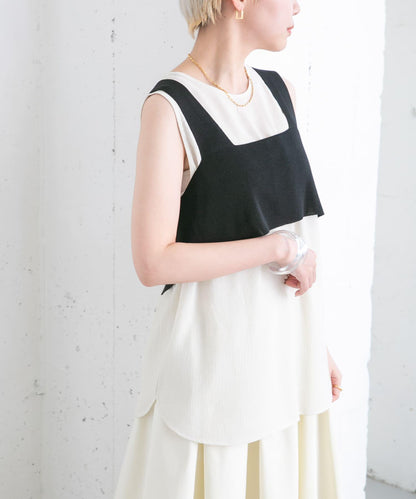 背部交叉針織吊帶背心