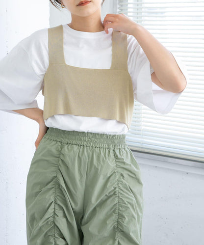 背部交叉針織吊帶背心