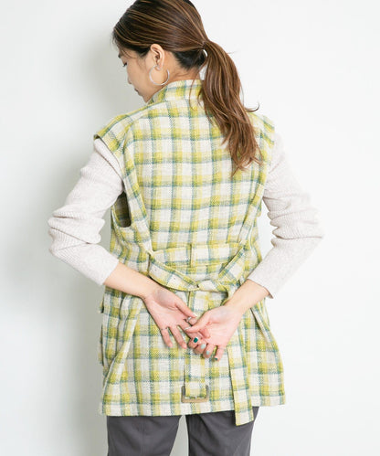 混色羅紋圓領針織衫