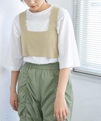 背部交叉針織吊帶背心