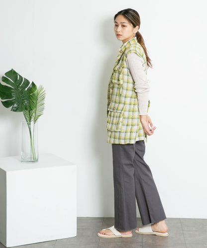 混色羅紋圓領針織衫